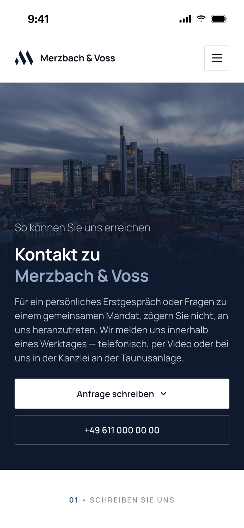 Kontaktseite mobil